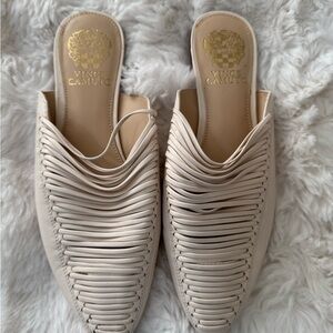 Vince Camuto Women's Cream Woven Mules